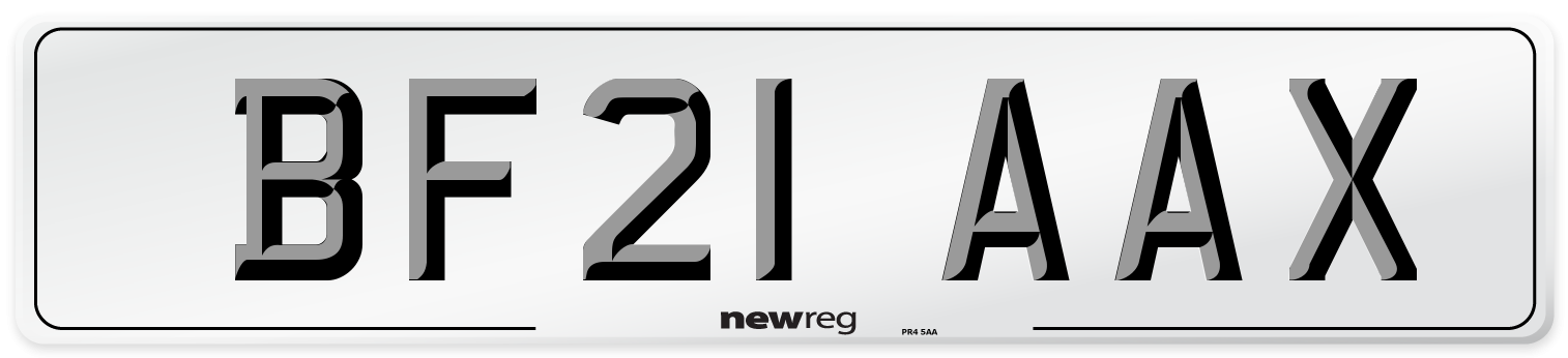 BF21 AAX Number Plate from New Reg